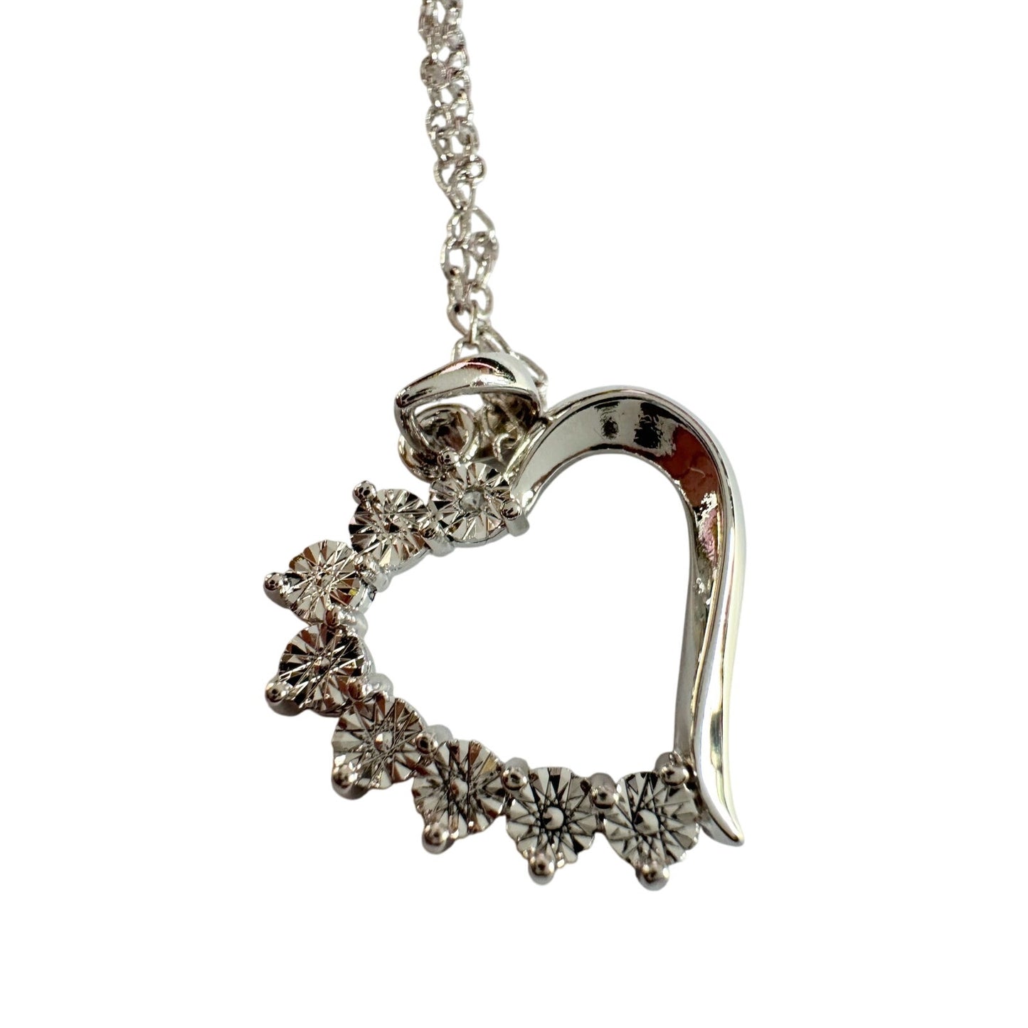 Beautiful Heart Necklace - Illusion Set Diamond Accent