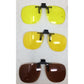 Clip On/Flip Up Sunglasses Lenses (6 Total) (3 Black/Gray, 2 Yellow, 1 Brown)