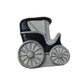 Vintage Miniature Carriage/Buggy Figurine (Black, Silver, White)