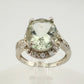 Big and Beautiful Green Amethyst and Diamond Ring - Size 6.25