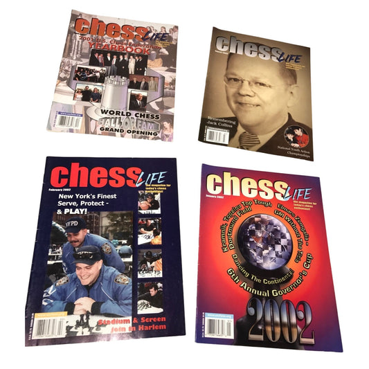 Vintage Bundle of 4 Chess Life Magazines (Jan, Feb, March, April 2002)