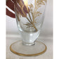 50th Anniversary Tall Clear Glass Footed Vase with Gold Tone Flowers