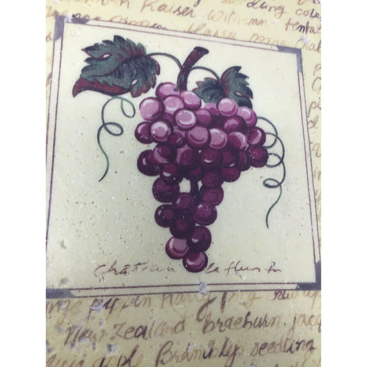 Vintage Grape Ceramic Wall Hanging Decor - about 9x9 inches