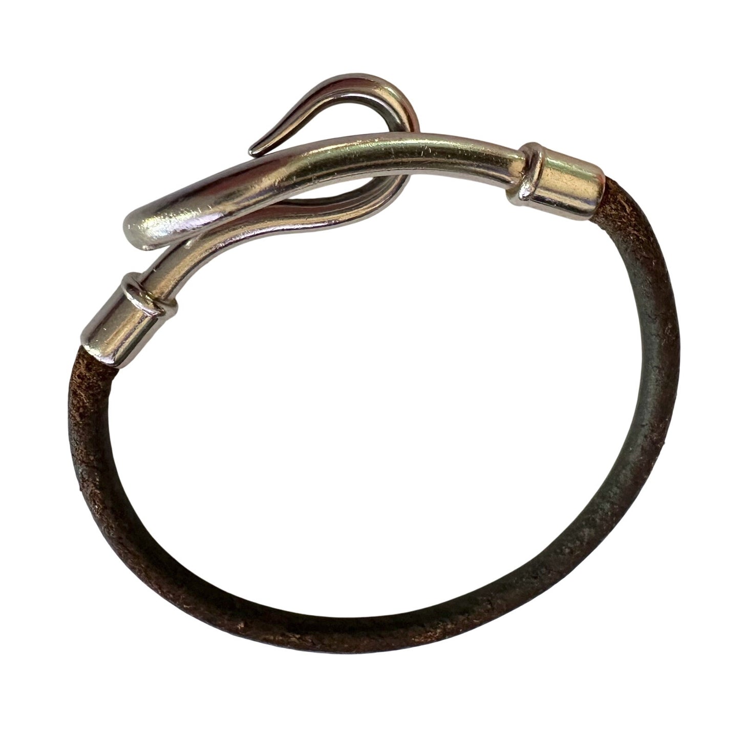 Hermès Jumbo Leather Hook Wrap Bangle Bracelet