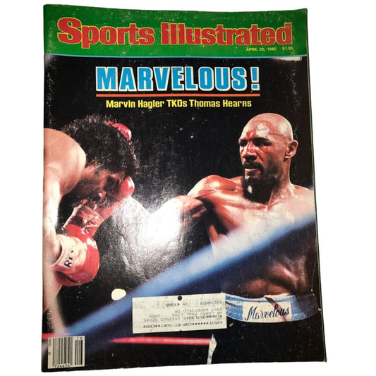 Vintage Sports Illustrated Magazine 4/22/1985 Marvelous! Marvin Hagler TKOs Thomas Hearns