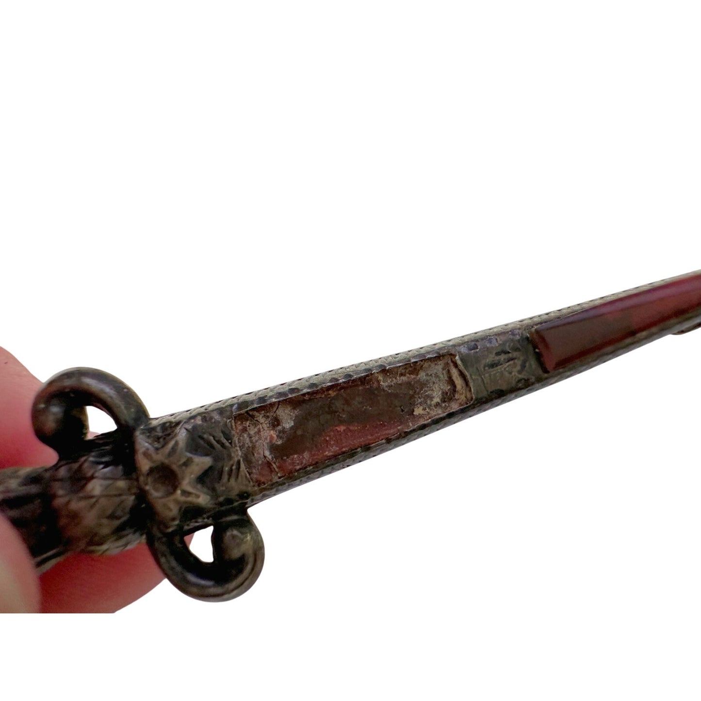 Antique Sword Shaped Scottish Dirk Brooch/Pin (Sterling Silver)