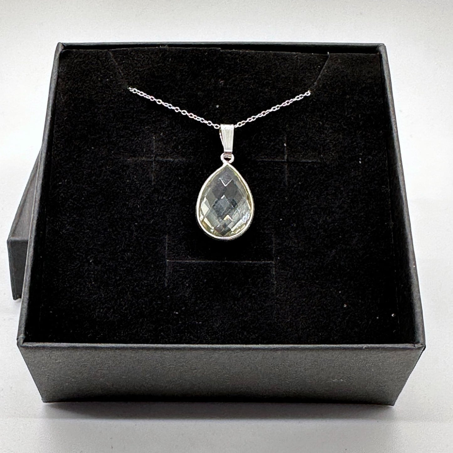 Lovely 6.05 Carat Natural Amethyst (Greenish) Large Gemstone Pendant - Sterling Silver Setting &Necklace