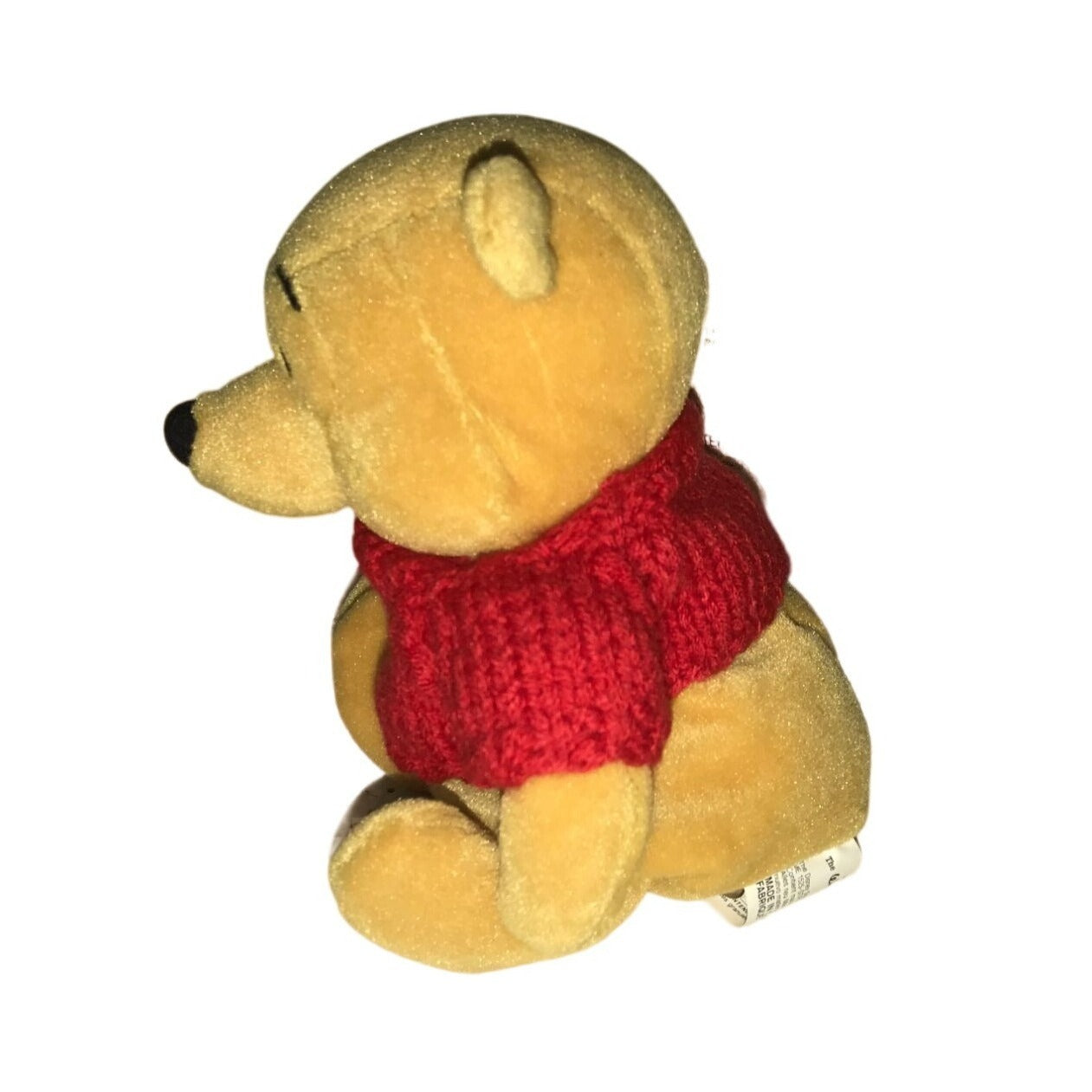 Vintage Disney Winnie the Pooh Stuffed Animal Wearing Red Heart Sweater