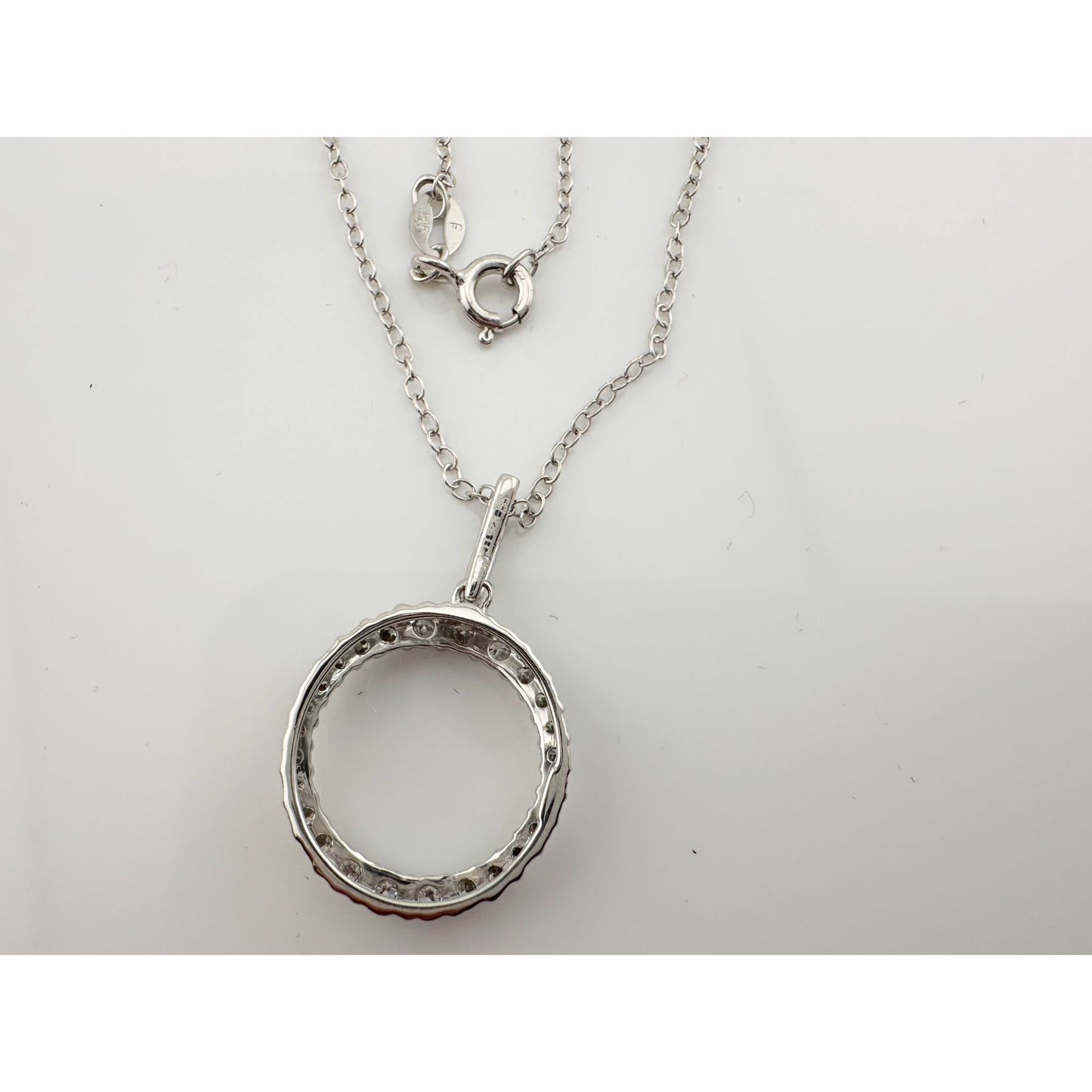 Radiant Circle of Life Eternity Necklace - 1/2 Carat Lab Created Diamonds - Sterling Silver