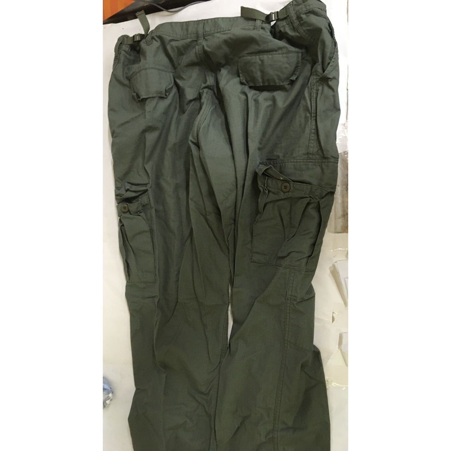 Mens XL Long Adjustable Olive Green Cargo Pants- MASH TV Show Collectible