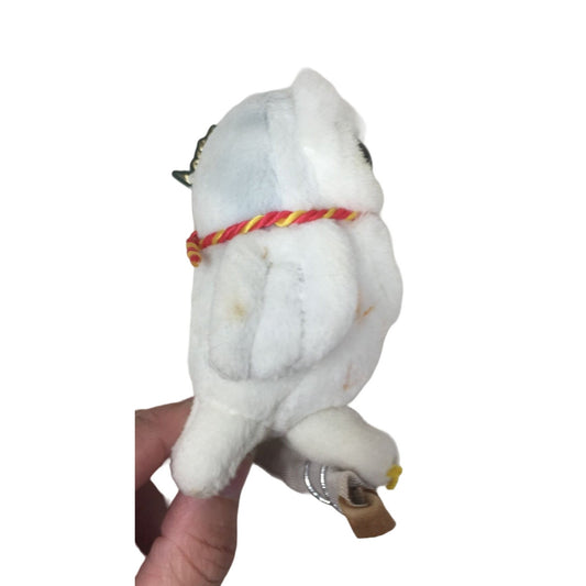 Harry Potter White & Gray Stuffed Animal/Plush Hedwig Owl with Charm on it