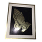 Vintage Gold and black Praying Hands Religious Wall Art/Print- about 10 by 8 inches