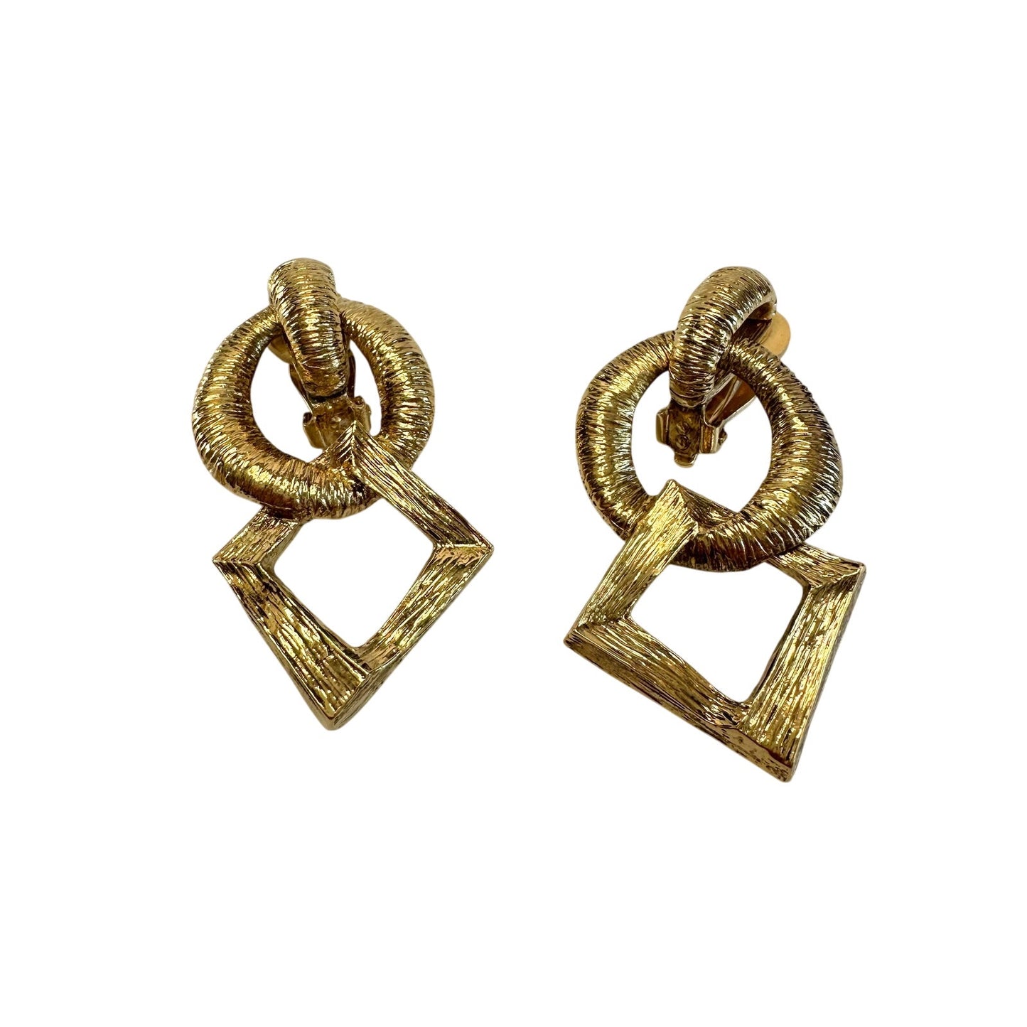 Yves Saint Laurent YSL Vintage Geometric Dangle Earrings