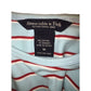 Vintage Ambercrombie & Fitch  Light Blue Red white Stripe Top - Size Medium - Round Collar with Lady Bug on left chest