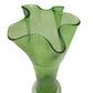 Vintage Looking Green Flower Vase with Scalloped Edges