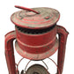 Vintage Red Metal Lantern Oil Lamp  - Great Patina!