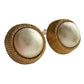 CHANEL Gold Plate and Faux Pearl Clip On Earrings