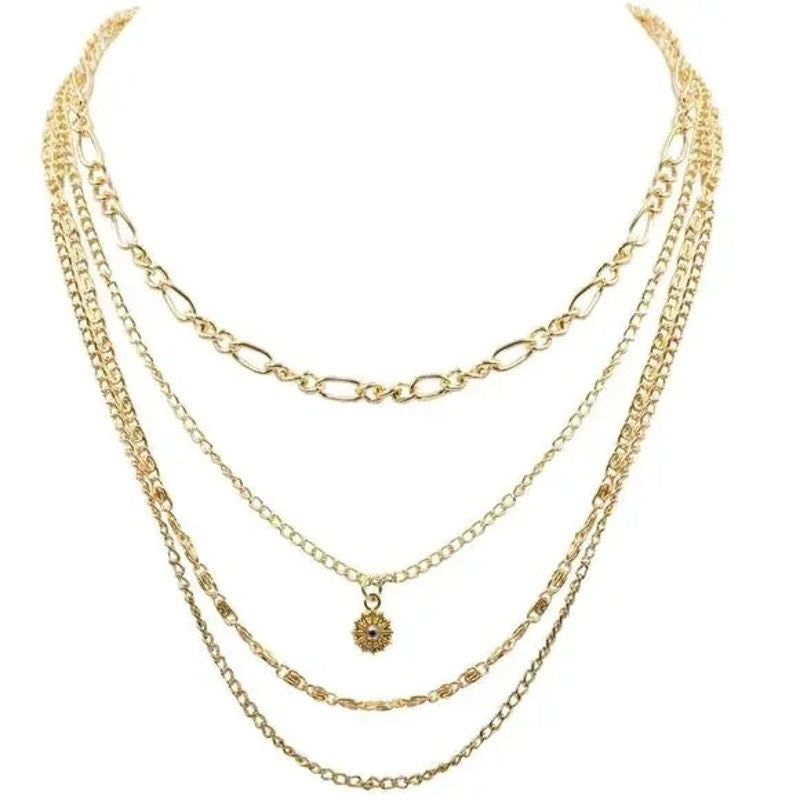 Kinsley Armelle Goddess Collection Zara Layered Necklace - 18K Ion Gold Plate