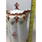 Vintage Floral Hand Painted Footed Pitcher/Tea Pot with Spout, Handle & Lid