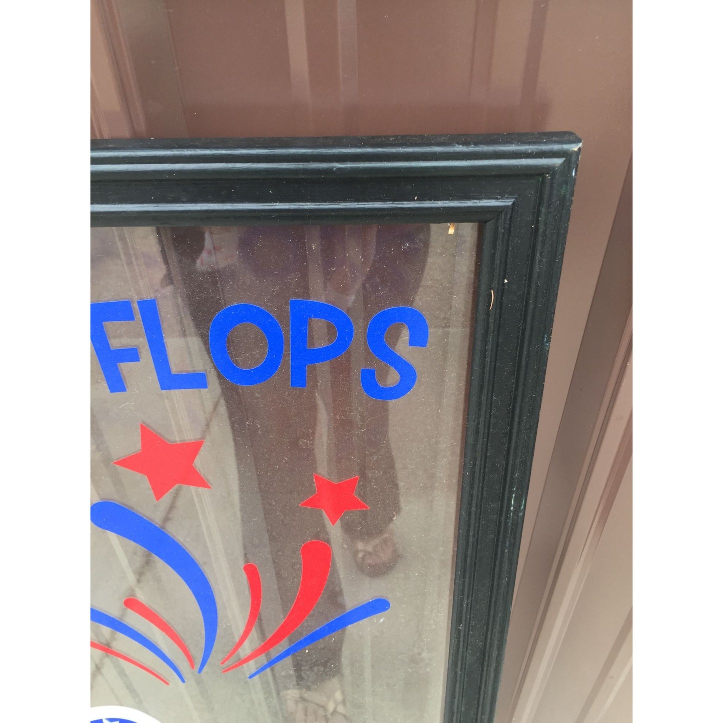 ''Flip Flops and Fireworks'' Fourth of July Sign- 34 by 14''