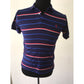 Men's Collared Polo Ralph Lauren Blue, Red, White Striped Shirt Size Medium