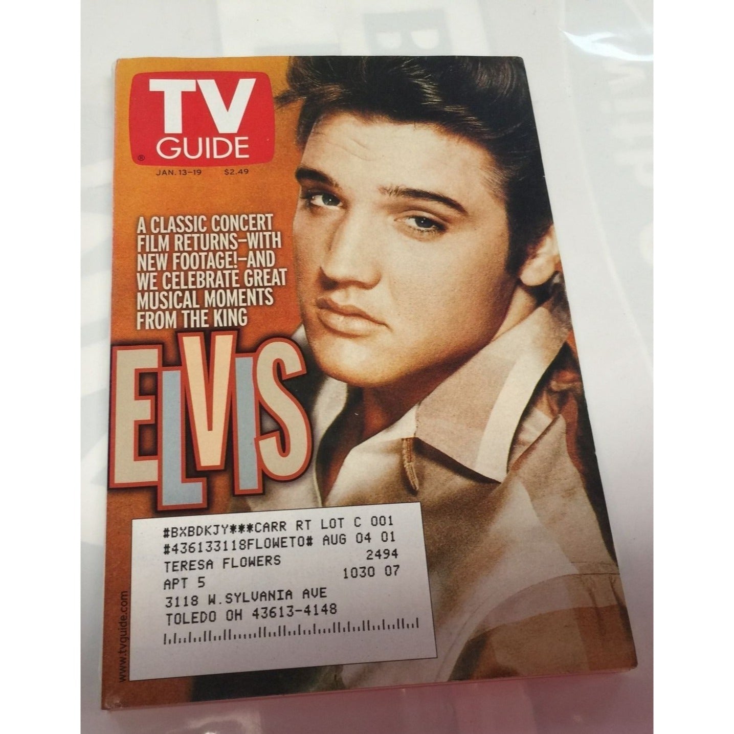 Vintage Collectible TV Guide Jan. 13-19, 2001 ELVIS Book