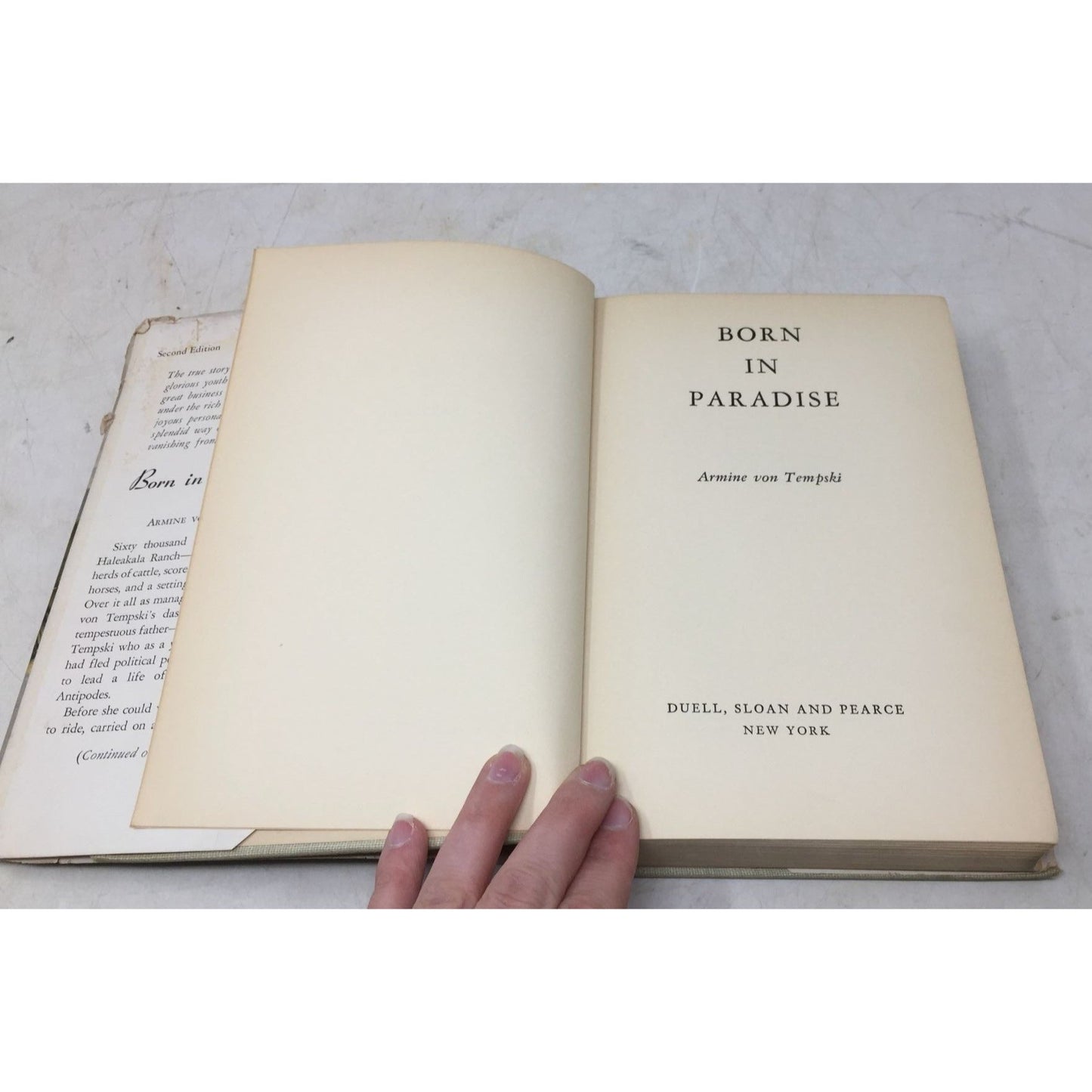 collectible copy of the book Born in Paradise by Armine Von Tempski unbranded  A+ Stuff Books