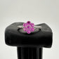 Pretty and Bright - Pink Lab Created Sapphire Petals Flower Ring - Sterling Silver Size 7.25