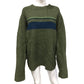 J. CREW Mens Sweater size XL Dark Green with Navy Blue Stripes