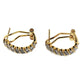 Diamond Stripe Hoop Earrings - Easy Close Back -- 14 kt Gold Overlaying Brass