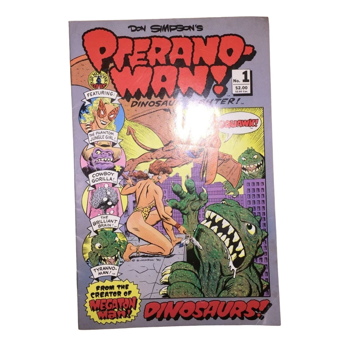 Don Simpson's Pterano-Man Dinosaur Fighter Vintage Comic Book