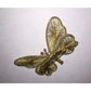 Womens Small 2" Gold Tone Butterfly Pin with White Faux Pearl in the Middle