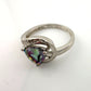 Trillion Cut Mystic Topaz Ring Size 7 - Sterling