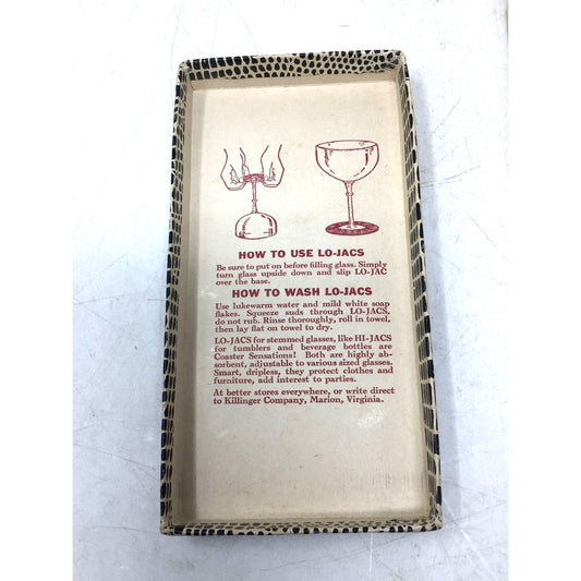 Vintage Set of Lo-Jacs Wine Glass Base Covers In Box