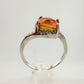 Princess Cut 2.02 Ct Imperial Topaz Ring Size Size 7