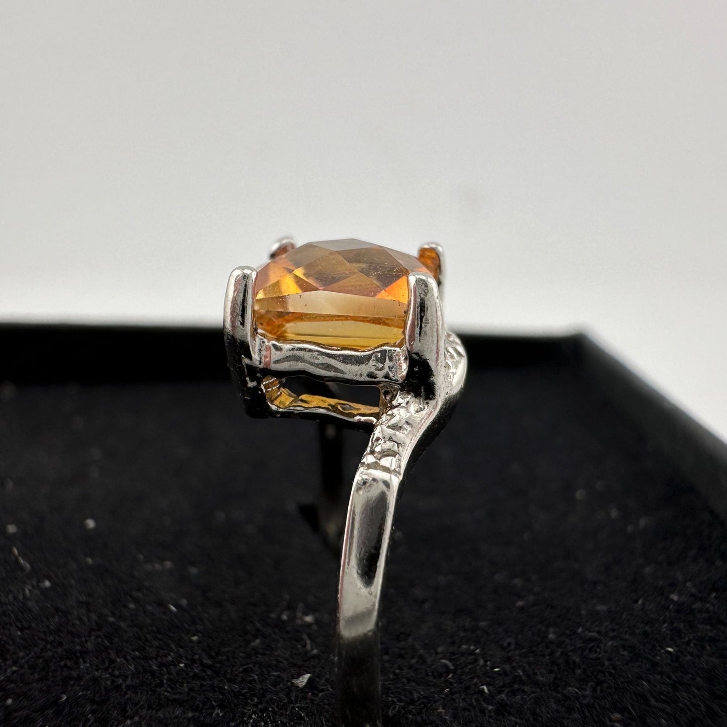 Princess Cut 2.02 Ct Imperial Topaz Ring Size Size 7