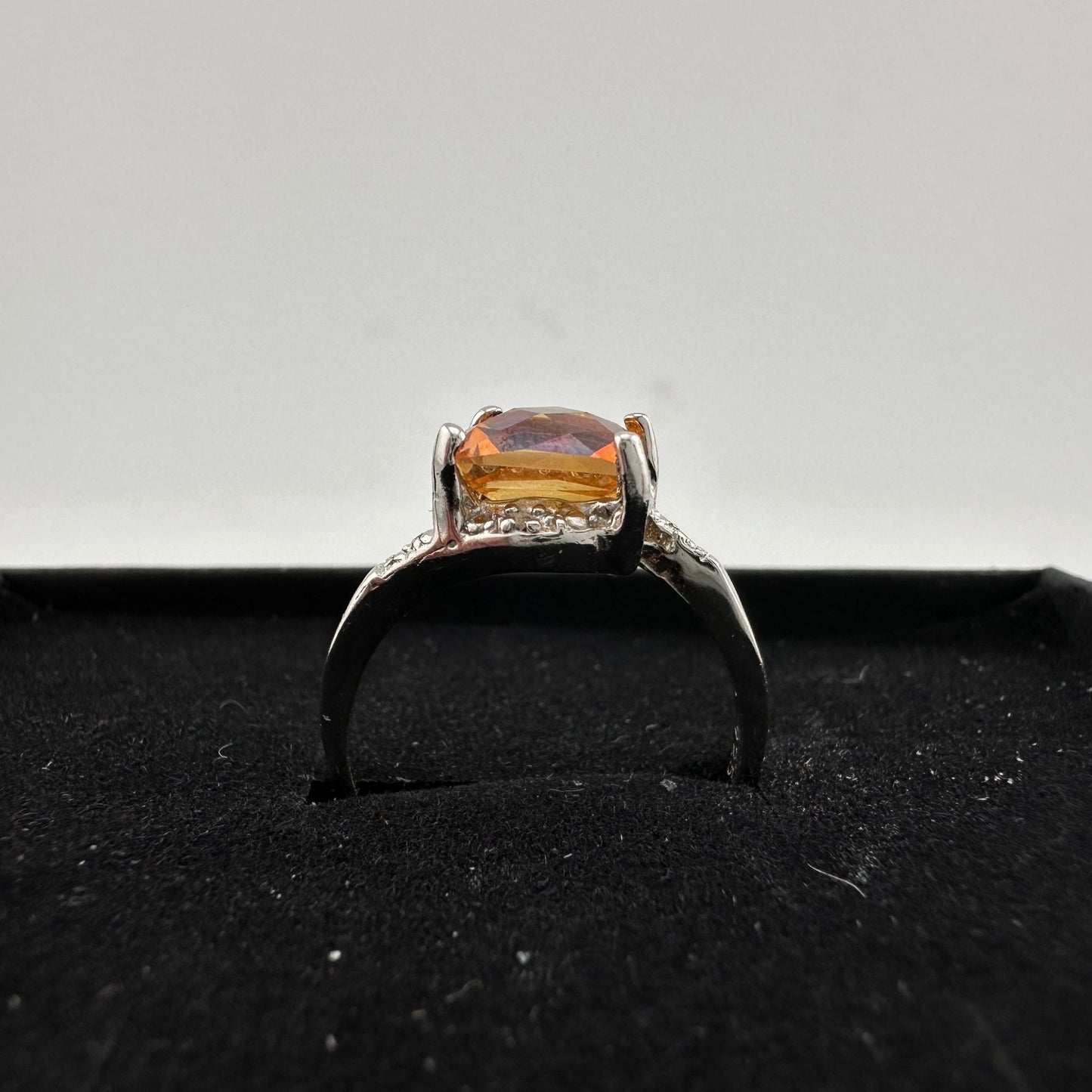 Princess Cut 2.02 Ct Imperial Topaz Ring Size Size 7