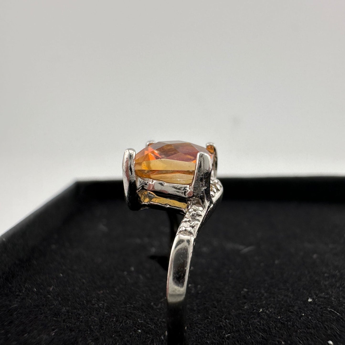 Princess Cut 2.02 Ct Imperial Topaz Ring Size Size 7