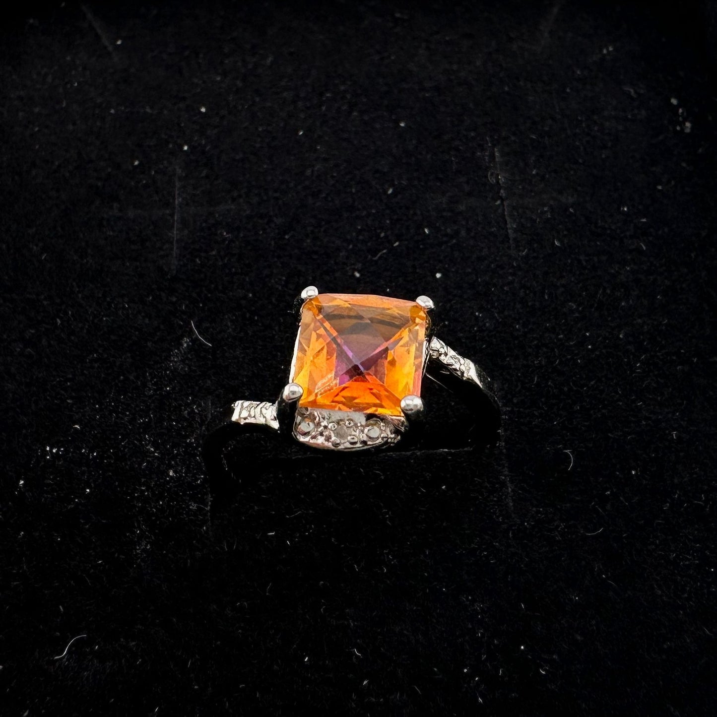 Princess Cut 2.02 Ct Imperial Topaz Ring Size Size 7