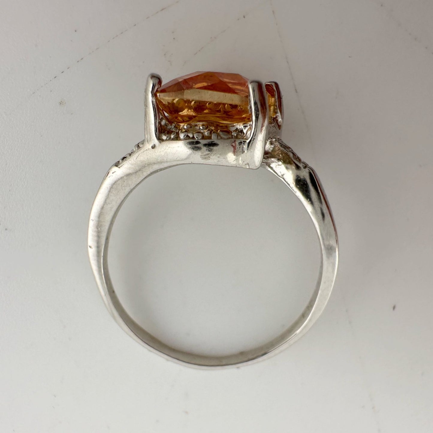 Princess Cut 2.02 Ct Imperial Topaz Ring Size Size 7