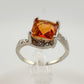 Princess Cut 2.02 Ct Imperial Topaz Ring Size Size 7