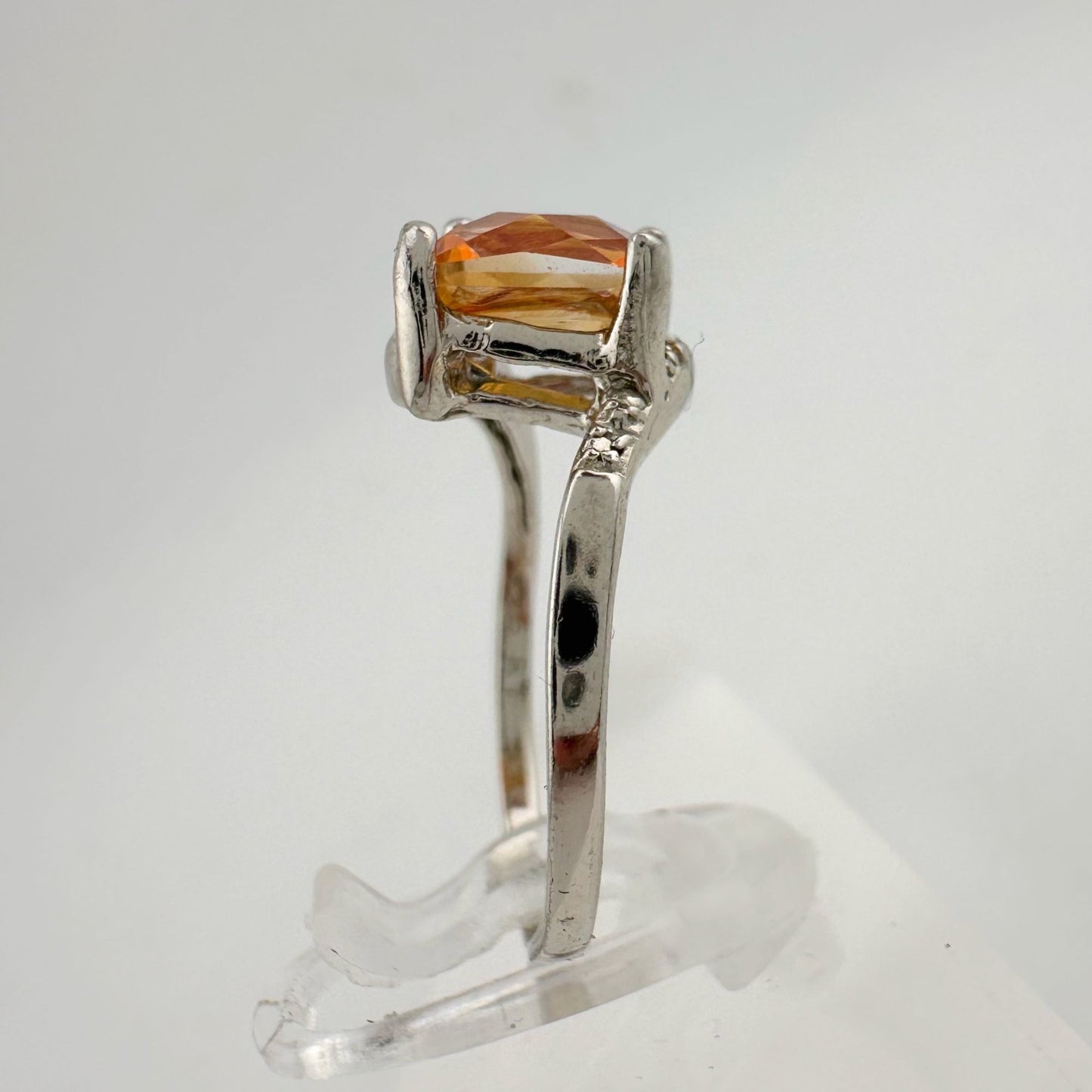 Princess Cut 2.02 Ct Imperial Topaz Ring Size Size 7