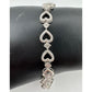 Diamond Accented Heart Bracelet in Sterling Silver