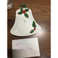 Vintage 1972/1973 Lefton Ceramic White Christmas Bell Dish with #6074 on bottom