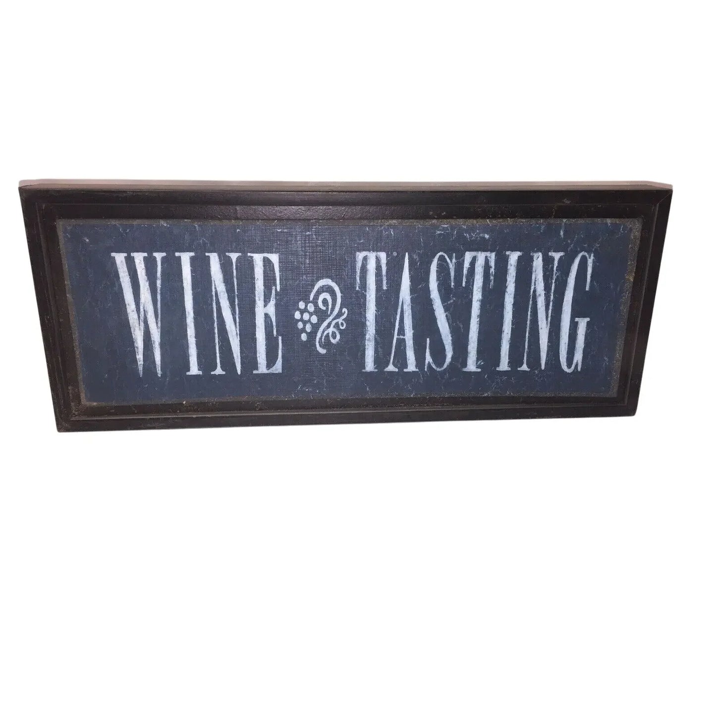 WINE TASTING Framed Wooden SIGN (Hang or Sit) Decor 19x7.5x2.5 --