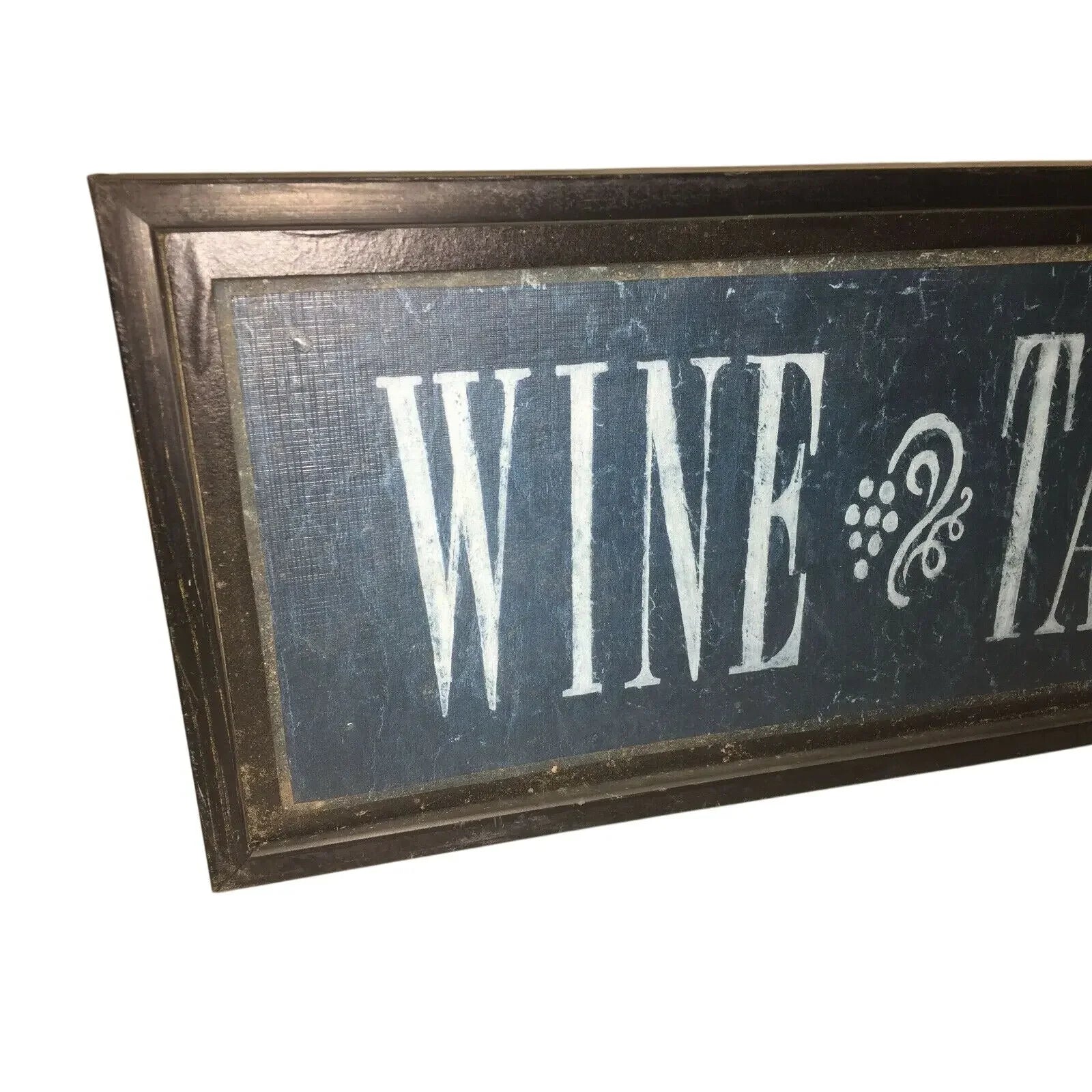 WINE TASTING Framed Wooden SIGN (Hang or Sit) Decor 19x7.5x2.5 --