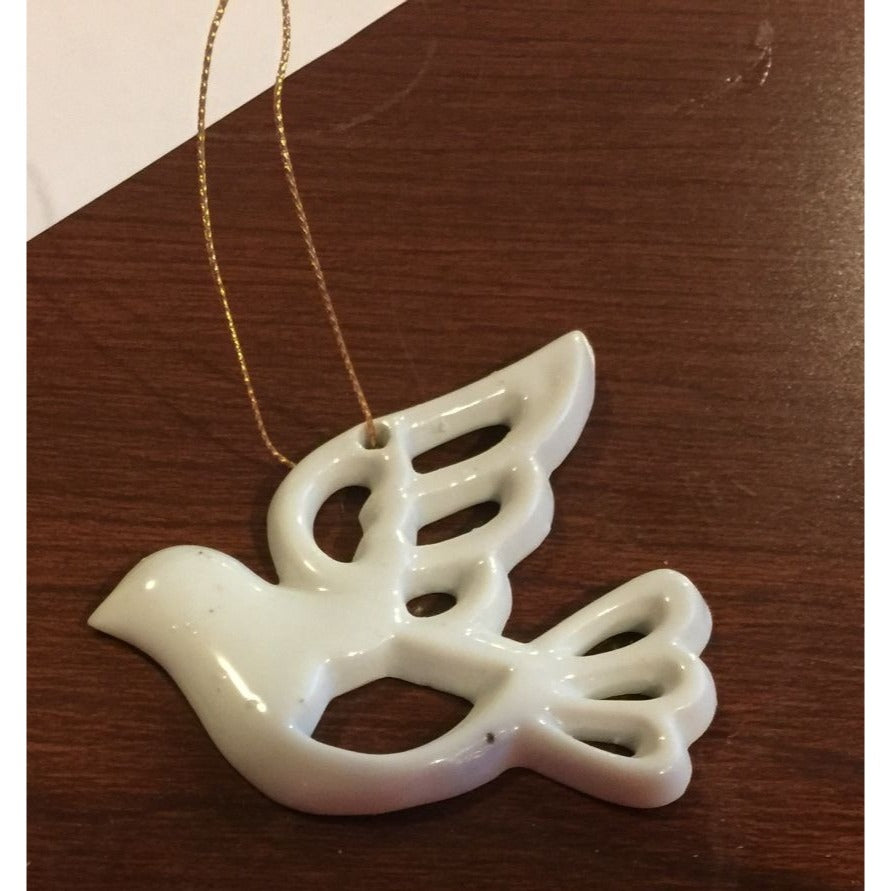 Vintage White Dove Bird Christmas Tree Ornament