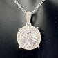 1/5 Carat Diamond Brilliance Diamond Cluster Pendant - Sterling Silver Setting w Chain