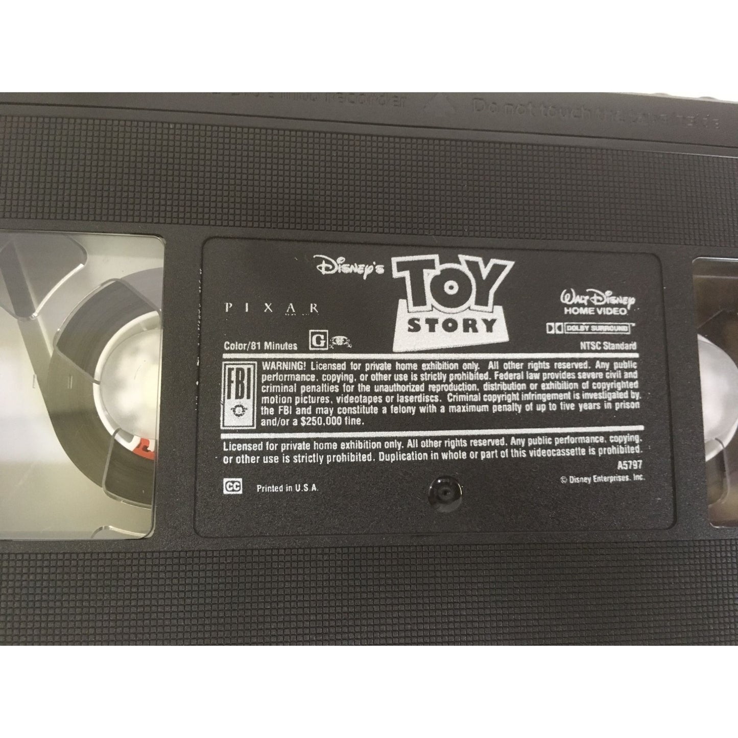 Disney's Toy Story Pixar Walt Disney Home Video VHS Tape