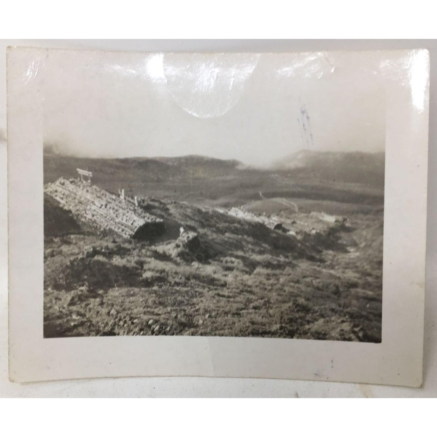 Small Vintage White/Gray Photograph "Looking 3,000 ft. Down" 462C